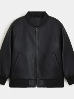 Faux Leather Bomber Jacket