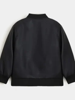 Faux Leather Bomber Jacket Back