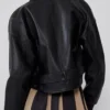 Faux Leather Bomber Jacket Womens Back