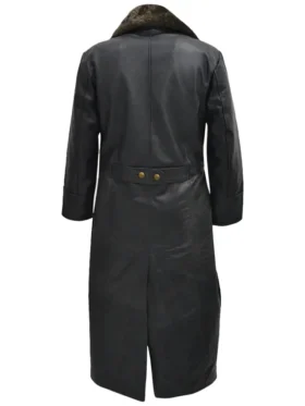 German Leather Trench Coat Back