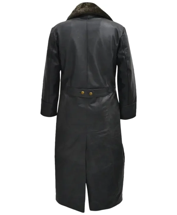 German Leather Trench Coat Back