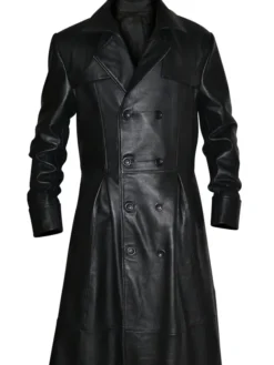 Gothic Leather Trench Coat Mens