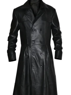 Gothic Leather Trench Coat Mens