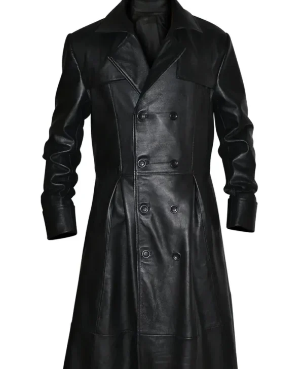 Gothic Leather Trench Coat Mens