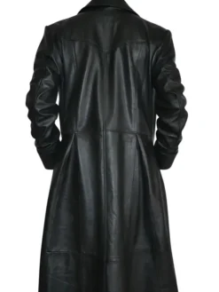 Gothic Leather Trench Coat Mens Back