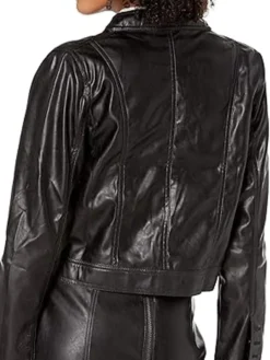 Kendall and Kylie Faux Leather Cropped Jacket Back