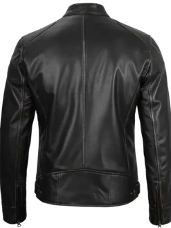 Lamb Leather Moto Jacket Back