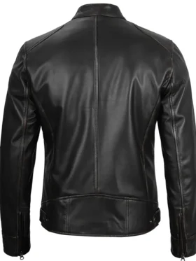 Lamb Leather Moto Jacket Back