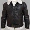 Leather Jacket With White Fur