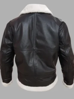 Leather Jacket With White Fur Back