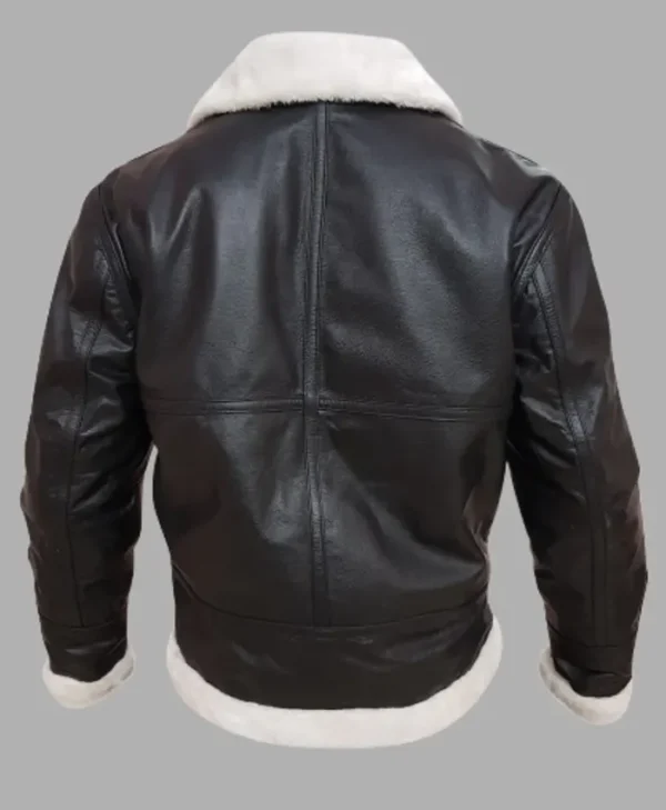 Leather Jacket With White Fur Back
