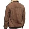 Leather Sherpa Bomber Jacket Back