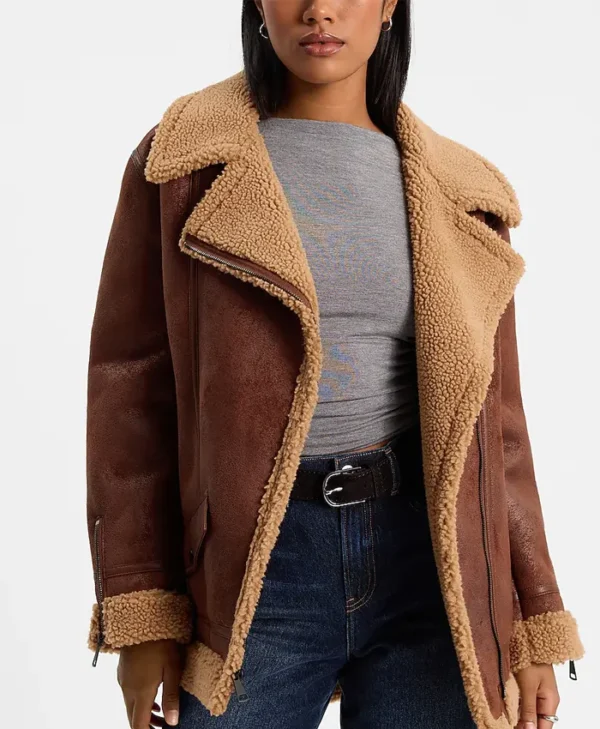 Leather Sherpa Moto Jacket