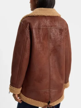 Leather Sherpa Moto Jacket Back