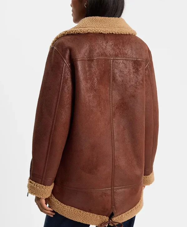 Leather Sherpa Moto Jacket Back