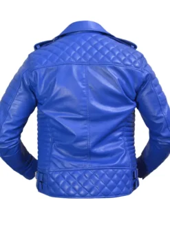 Light Blue Moto Jacket Back