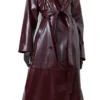 Long Burgundy Leather Jacket