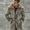 Long Leather Sherpa Jacket