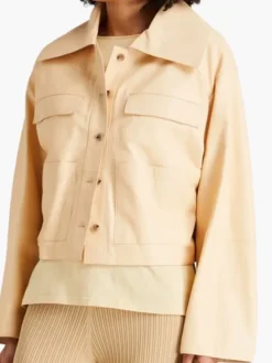 Loulou Studio Sulat Cropped Leather Jacket