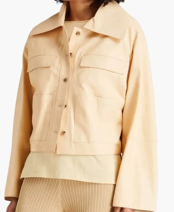 Loulou Studio Sulat Cropped Leather Jacket