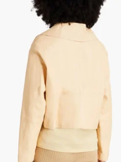 Loulou Studio Sulat Cropped Leather Jacket Back