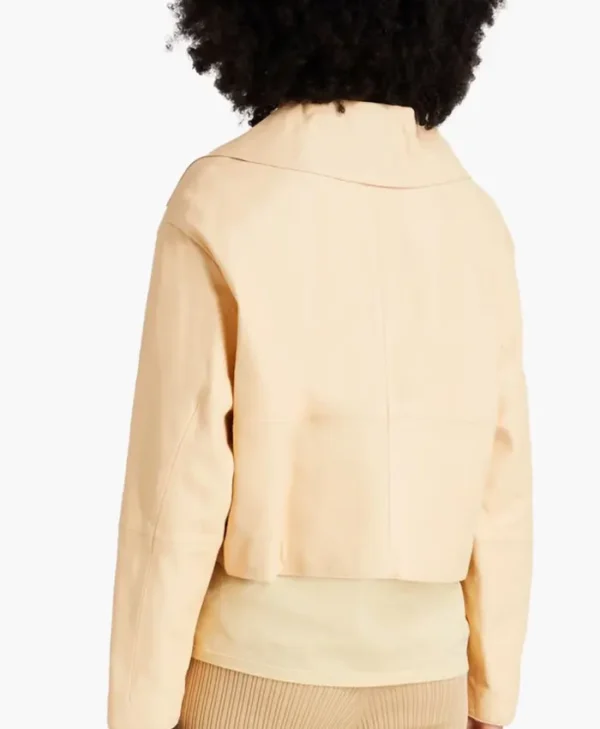 Loulou Studio Sulat Cropped Leather Jacket Back