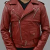 Maroon Biker Jacket