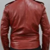 Maroon Biker Jacket Back