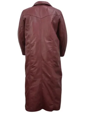 Maroon Trench Coat Mens Back