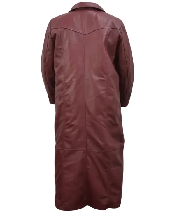 Maroon Trench Coat Mens Back