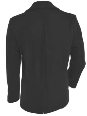 Men Black Pea Coat Back