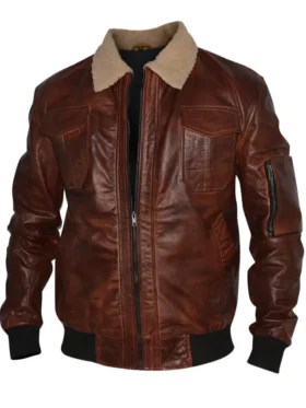 Mens Aviator Jacket With Fur Collar