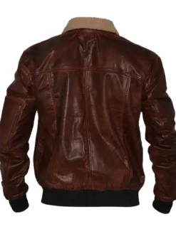 Mens Aviator Jacket With Fur Collar Back