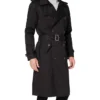 Mens Black Airforce Cotton Double Breasted Trench Coat Main