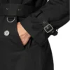 Mens Black Airforce Cotton Double Breasted Trench Coat Sleeves