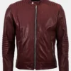 Mens Burgundy Leather Jacket