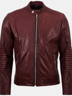Mens Burgundy Leather Jacket