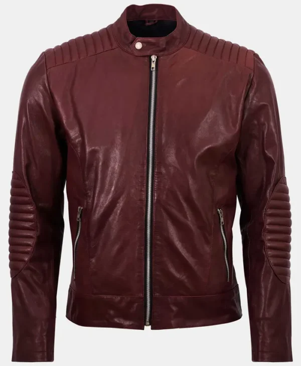 Mens Burgundy Leather Jacket