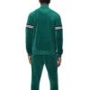 Mens Polyester Green Striped Bomber Jacket Back