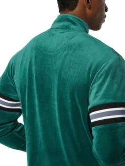 Mens Polyester Green Striped Bomber Jacket Backside