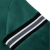 Mens Polyester Green Striped Bomber Jacket Striped