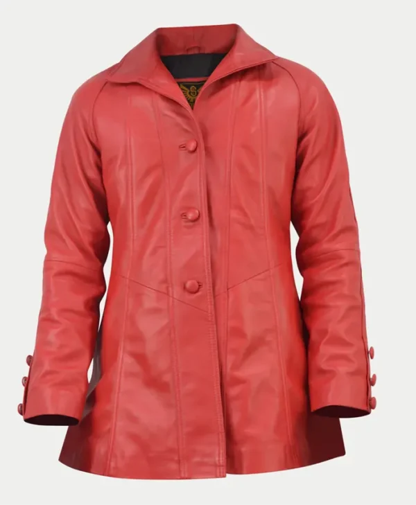 Mid Length Leather Jacket