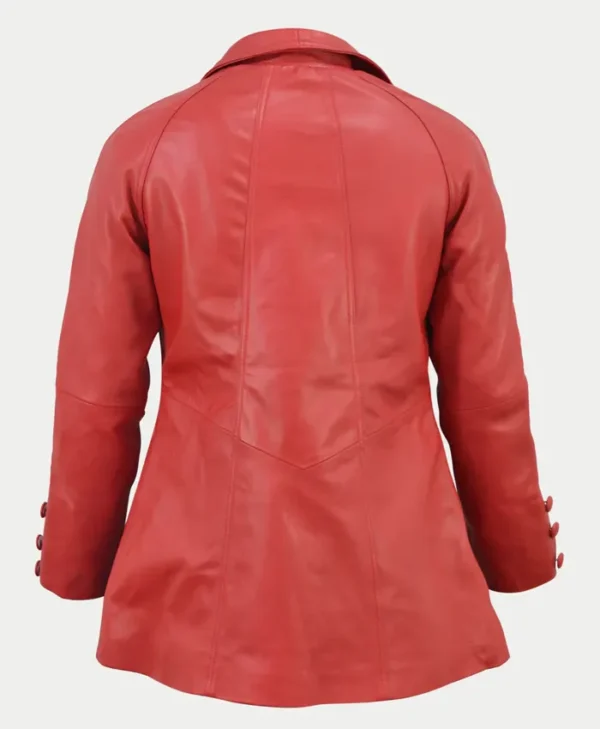 Mid Length Leather Jacket Back