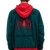 Miles Morales Green Hooded Bomber Jacket Back