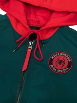Miles Morales Green Hooded Bomber Jacket Hood