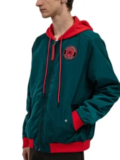 Miles Morales Green Hooded Bomber Jacket Side