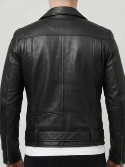 Motorcycle Black Leather Biker Jacket For Men’s