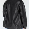 Motorcycle Leather Jacket Women Oversized Back