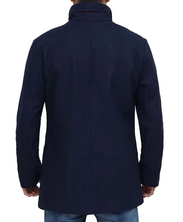 Navy Blue Over Coat Back