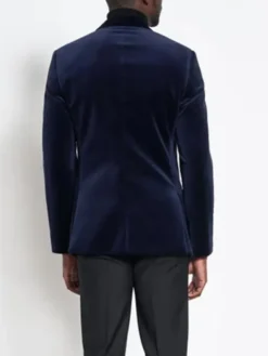 Navy Velvet Jacket Mens Back